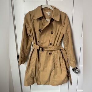 J. Crew Tan Trench Coat size 4 Petite